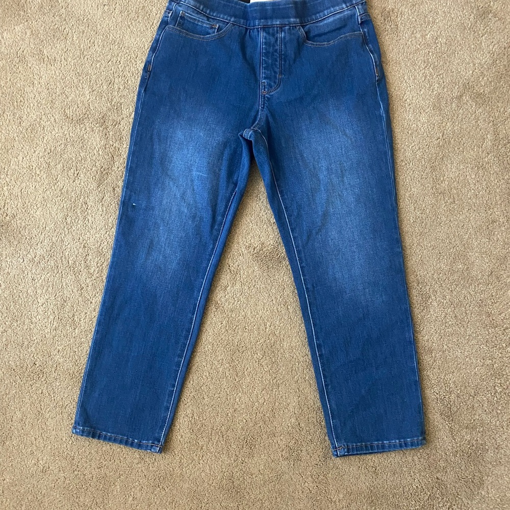 Soft Surroundings Women’s Pull On Cropped Jeans Stretch Size SP